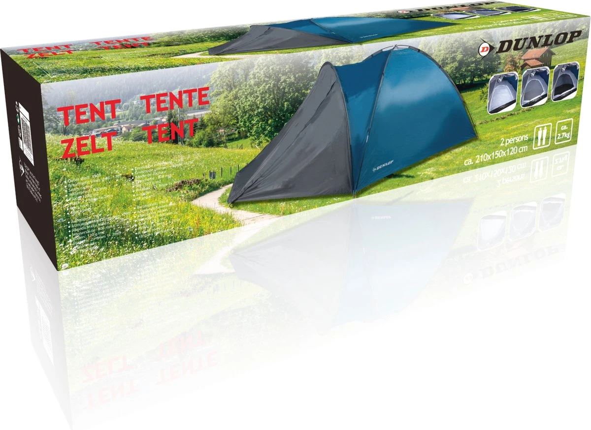 Dunlop Tent - Blauw - 2 Persoons 8 Dunlop Tent - Blauw - 2 Persoons - Afbeelding 6