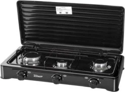Zilan - Gas Kooktoestel 3 Pits - Campingkooktoestel - Gaskookplaat - Zwart