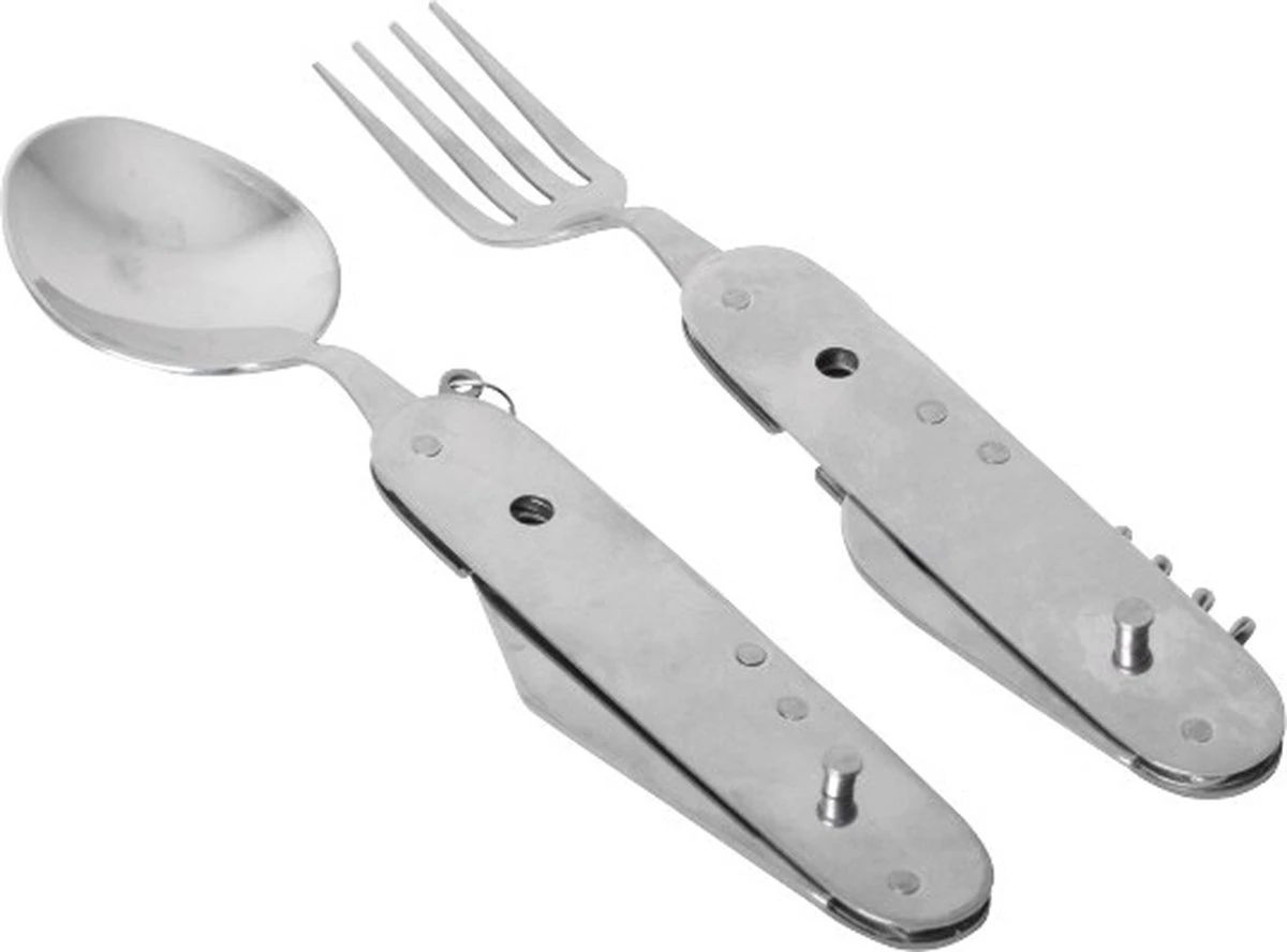 Merkloos Bestek - All -In-One Vork / Lepel / Mes / Flesopener/ Tirbuson - Blauw 6 Merkloos Bestek - All -In-One Vork / Lepel / Mes / Flesopener/ Tirbuson - Blauw - Afbeelding 4