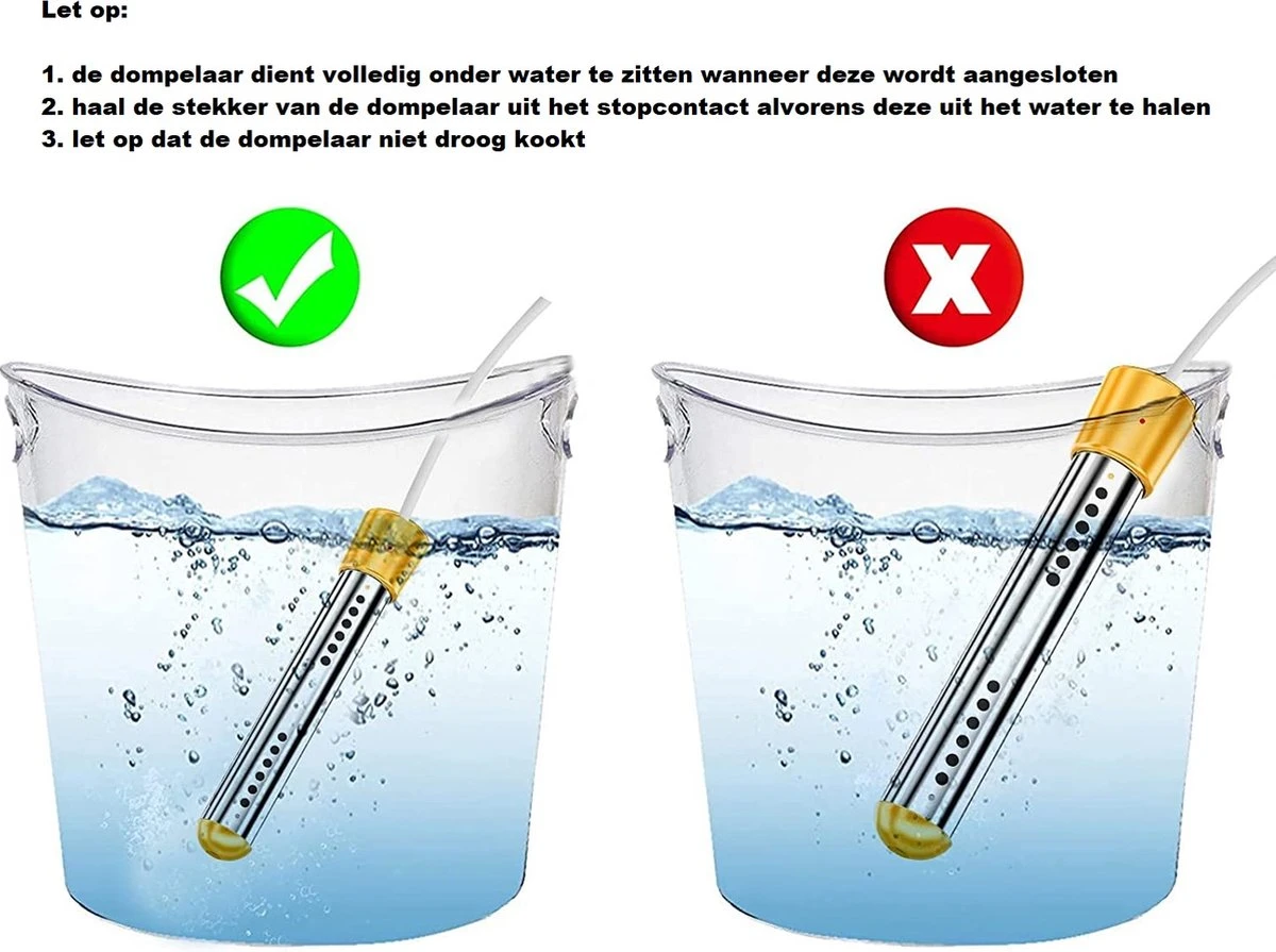 Dompelaar 2000W Incl. Thermometer & Staalspons - Reisdompelaar - Emmerdompelaar - Waterkoker - Camping - Kamperen - Outdoor 8 Dompelaar 2000W Incl. Thermometer & Staalspons - Reisdompelaar - Emmerdompelaar - Waterkoker - Camping - Kamperen - Outdoor - Afbeelding 6