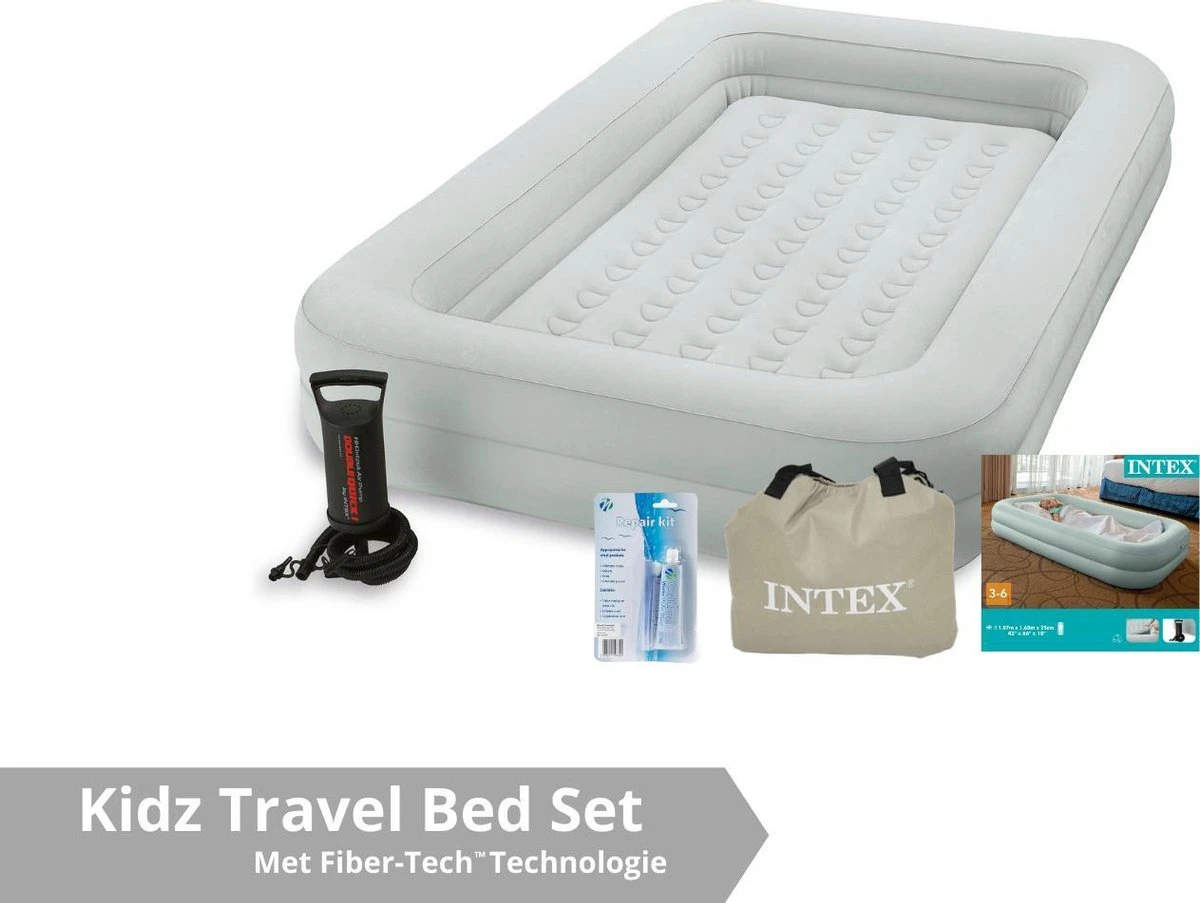 Intex Luchtbed - Kinder Reisbed - 1 Persoons - Slaapgedeelte: B71 X L132 X H10 - Met Reparatieset 11 Intex Luchtbed - Kinder Reisbed - 1 Persoons - Slaapgedeelte: B71 X L132 X H10 - Met Reparatieset - Afbeelding 9