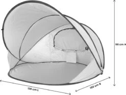 Deryan Luxe Pop Up Strandtent XXL - Anti-UV 50+ - Zilver -Buiten Kamperen 1200x907