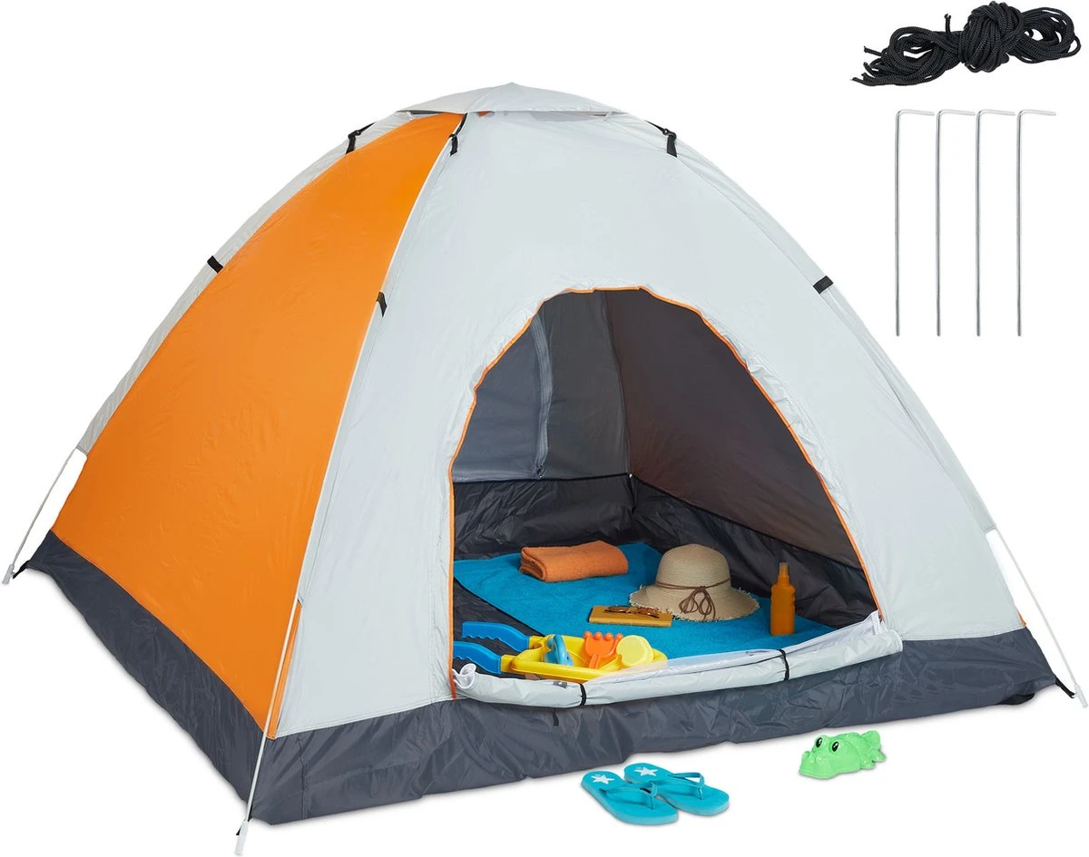 Relaxdays Strandtent Pop-up - Omkleedtent - 145x180 Cm - 2-3 Personen - Beachtent -compact - Oranje 3 Relaxdays Strandtent Pop-up - Omkleedtent - 145x180 Cm - 2-3 Personen - Beachtent -compact - Oranje
