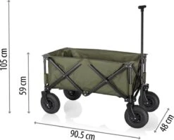 Campart Bolderkar HC-0915 - Opvouwbaar - Bolderwagen Met Stevig Harmonicaframe - Inclusief Opbergtas En Bodemplaat - Groen -Buiten Kamperen 1200x974