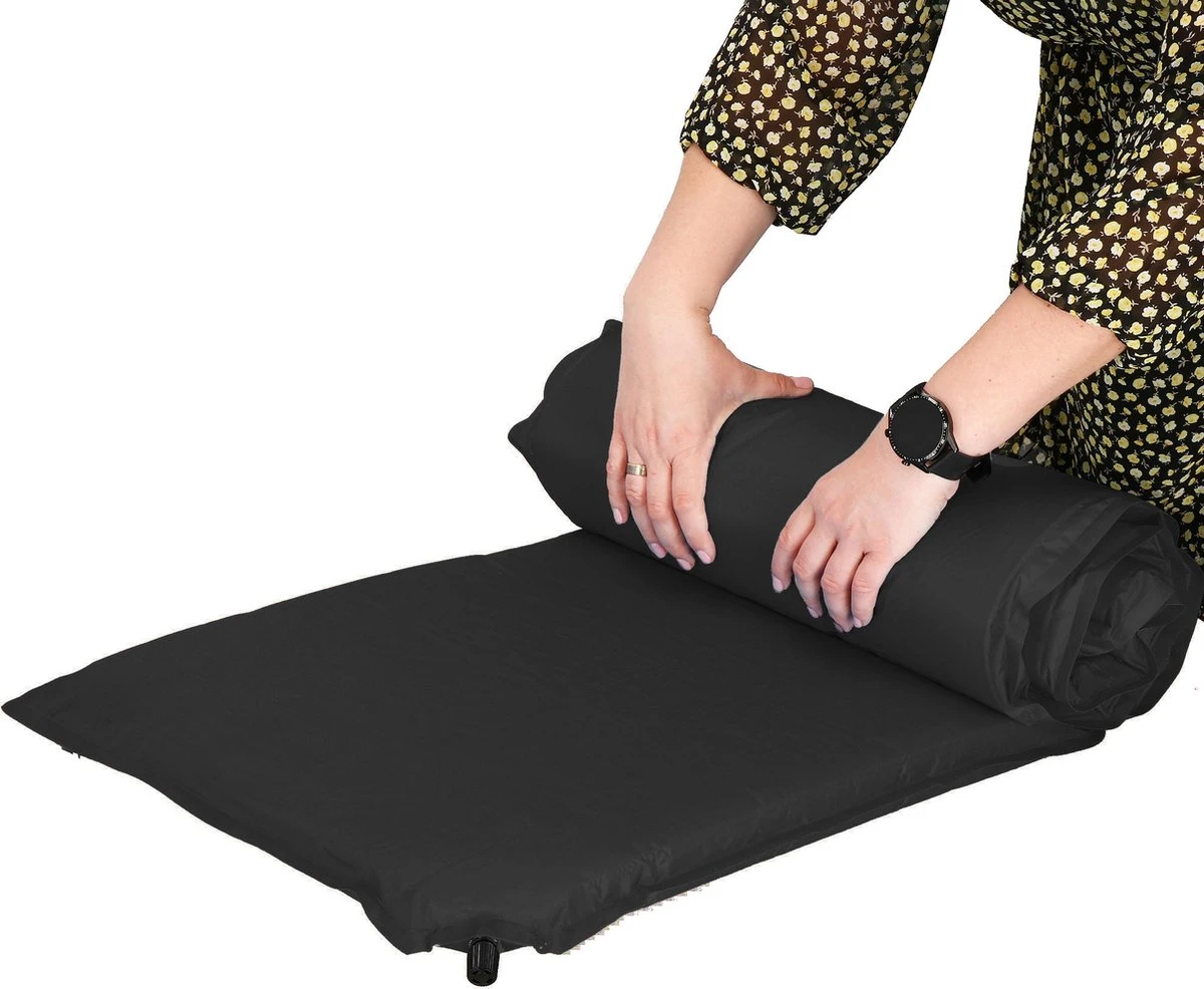 Springos Slaapmat | Zelfopblazend | 180 Cm | Inclusief Hoes | Zwart 22 Springos Slaapmat | Zelfopblazend | 180 Cm | Inclusief Hoes | Zwart - Afbeelding 20