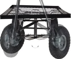 Relaxdays Bolderkar Tuin - Platte Tuinwagen - Luchtbanden - 200 Kg - Transportkar - Staal -Buiten Kamperen 1200x989 5