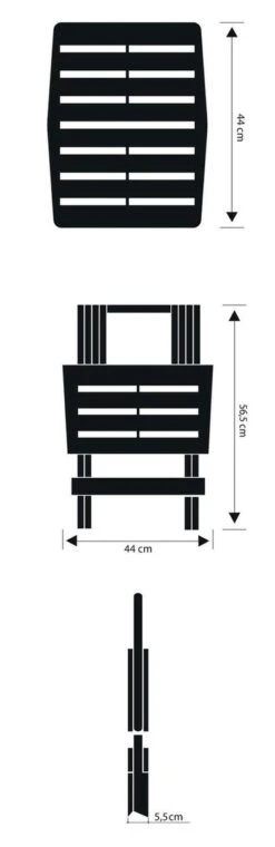 GENERIC Bijzettafel Adige Wit Kunststof 45x43x50cm -Buiten Kamperen 390x1200 3