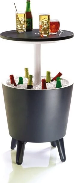 Keter Coolbar Partytafel – 49,5x49,5x57cm - Antraciet -Buiten Kamperen 487x1200