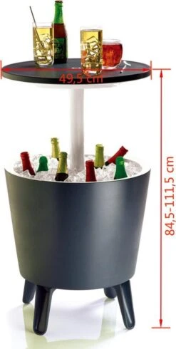 Keter Coolbar Partytafel – 49,5x49,5x57cm - Antraciet -Buiten Kamperen 605x1200 1