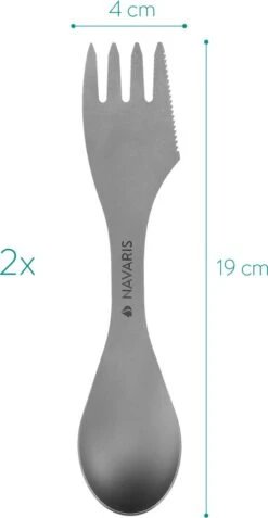 Navaris 2x Spork Titanium Campingbestek - Vork, Mes En Lepel In één - Bestek Voor Onderweg En Op Reis - Lichtgewicht - Inclusief Bewaarzakje 12 Navaris 2x Spork Titanium Campingbestek - Vork, Mes En Lepel In één - Bestek Voor Onderweg En Op Reis - Lichtgewicht - Inclusief Bewaarzakje -Buiten Kamperen 621x1200 4