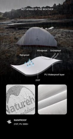 Cloud Up 1 Upgraded - Naturehike® - 1 Persoons Tent - Lichtgewicht Tent - Incl. Grondzeil - 210T 3000mm - Outdoor - Waterdicht - Hiking & Wandelen 16 Cloud Up 1 Upgraded - Naturehike® - 1 Persoons Tent - Lichtgewicht Tent - Incl. Grondzeil - 210T 3000mm - Outdoor - Waterdicht - Hiking & Wandelen -Buiten Kamperen 637x1200