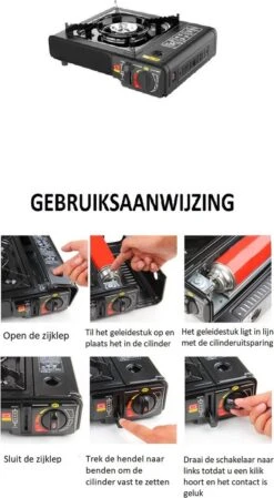 SMH LINE® Camping Kooktoestel - Draagbaar Gasfornuis - Incl. 10x Gasflessen En Koffer -Buiten Kamperen 660x1200 2