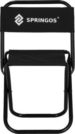 Springos Campingstoel | Kampeerstoel | Vouwstoel | Klapstoel | Zwart -Buiten Kamperen 670x1200