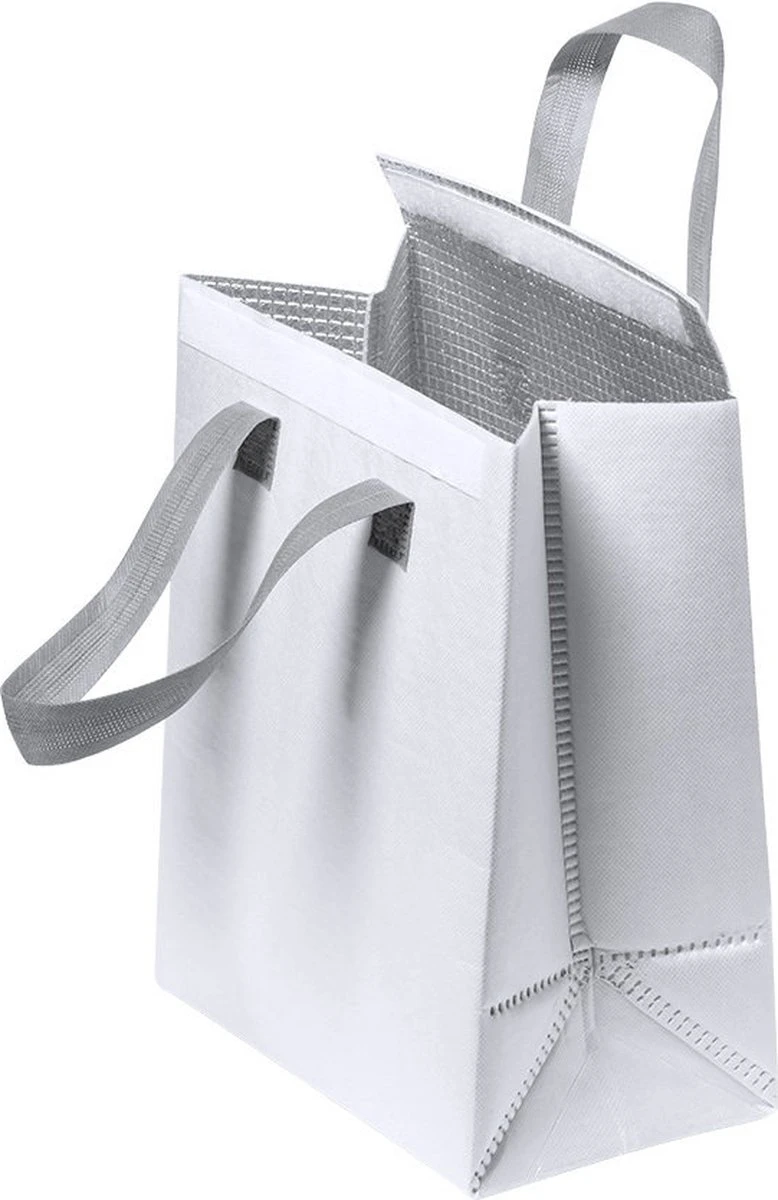 Merkloos Koeltas - Lunchtas - Koeltasje Lunch - Koelelementen - Isolatie - Volwassenen - Dames - Heren - Klittenbandsluiting - 23 X 29 Cm - Kunststof - Aluminium - Wit 5 Merkloos Koeltas - Lunchtas - Koeltasje Lunch - Koelelementen - Isolatie - Volwassenen - Dames - Heren - Klittenbandsluiting - 23 X 29 Cm - Kunststof - Aluminium - Wit - Afbeelding 3