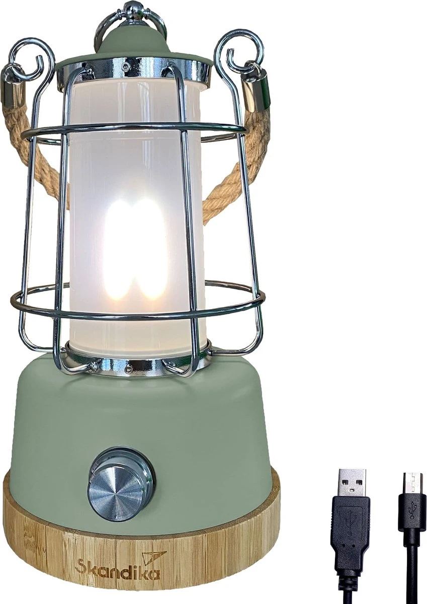 Skandika Kiruna LED-Lamp – Tentlampen – Campinglampen – Buiten Lantaarn – Buitenverlichting – Buiten Lamp - Retro Outdoor Camping Lamp Met Powerbank, Traploos Dimbaar, Draadloos, Oplaadbare Batterij, USB, Warm En Koud Wit, 75h Lichtduur – Groen 3 Skandika Kiruna LED-Lamp – Tentlampen – Campinglampen – Buiten Lantaarn – Buitenverlichting – Buiten Lamp - Retro Outdoor Camping Lamp Met Powerbank, Traploos Dimbaar, Draadloos, Oplaadbare Batterij, USB, Warm En Koud Wit, 75h Lichtduur – Groen