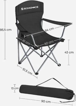 MIRA Home - Campingstoel Set Van 2 Inklapbaar - Klapstoel Met Robuust Frame - Met Flessenhouder - 76 X 51.5 X 95.5 Cm - Zwart 13 MIRA Home - Campingstoel Set Van 2 Inklapbaar - Klapstoel Met Robuust Frame - Met Flessenhouder - 76 X 51.5 X 95.5 Cm - Zwart -Buiten Kamperen 866x1200 2