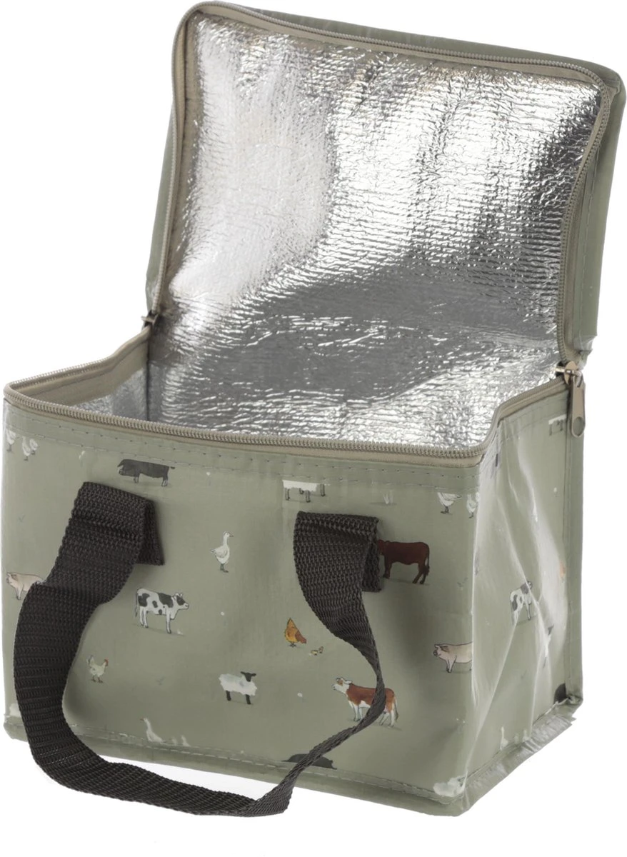 Kleine Koeltas Voor Lunch Grijs Met Boerderij Dieren Print 16 X 21 X 14 Cm 4,7 Liter - Koeltassen 5 Kleine Koeltas Voor Lunch Grijs Met Boerderij Dieren Print 16 X 21 X 14 Cm 4,7 Liter - Koeltassen - Afbeelding 3