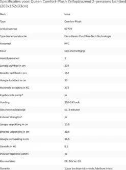 Intex Comfort-plush Full Luchtbed - 2-persoons - 203x152x33 Cm 29 Intex Comfort-plush Full Luchtbed - 2-persoons - 203x152x33 Cm -Buiten Kamperen 888x1200