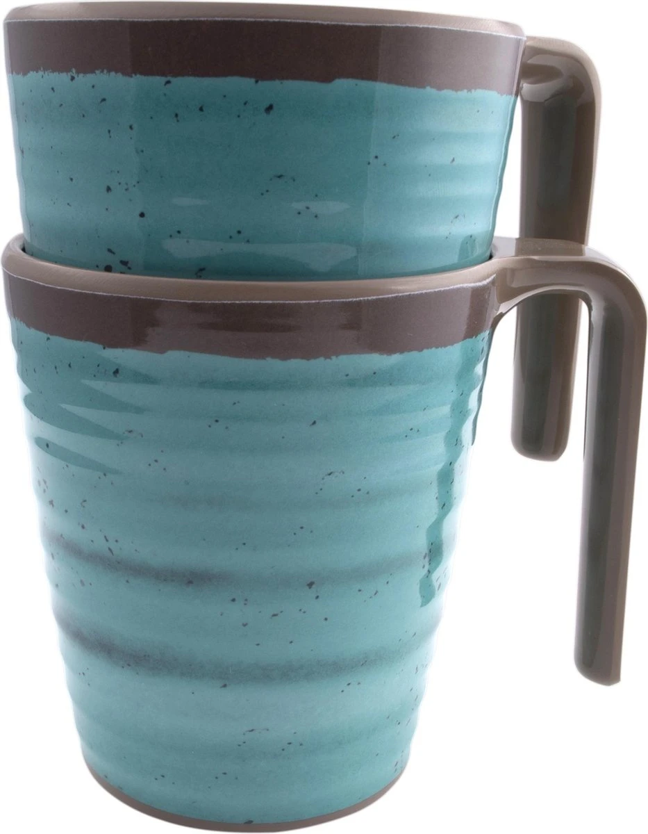 Bo-Camp - Mok - Halo - L - 4 Stuks - Aqua 4 Bo-Camp - Mok - Halo - L - 4 Stuks - Aqua - Afbeelding 2