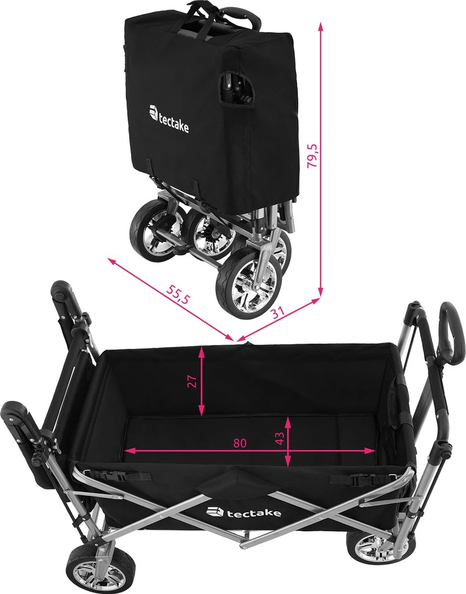 Tectake - Opvouwbare Bolderwagen Handkar Nico Zwart - 403549 7 Tectake - Opvouwbare Bolderwagen Handkar Nico Zwart - 403549 - Afbeelding 5