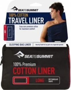 Sea To Summit - Premium Cotton Liner - Lakenzak - Katoen - Oceaan Blauw - Recht Model Lang -Buiten Kamperen 952x1200 1