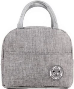 Koeltas - Lunchtas - Volwassenen En Kinderen - Compact & Handig: Zomer - Picknick -School - Lunch - Werk - Klassiek Grijs